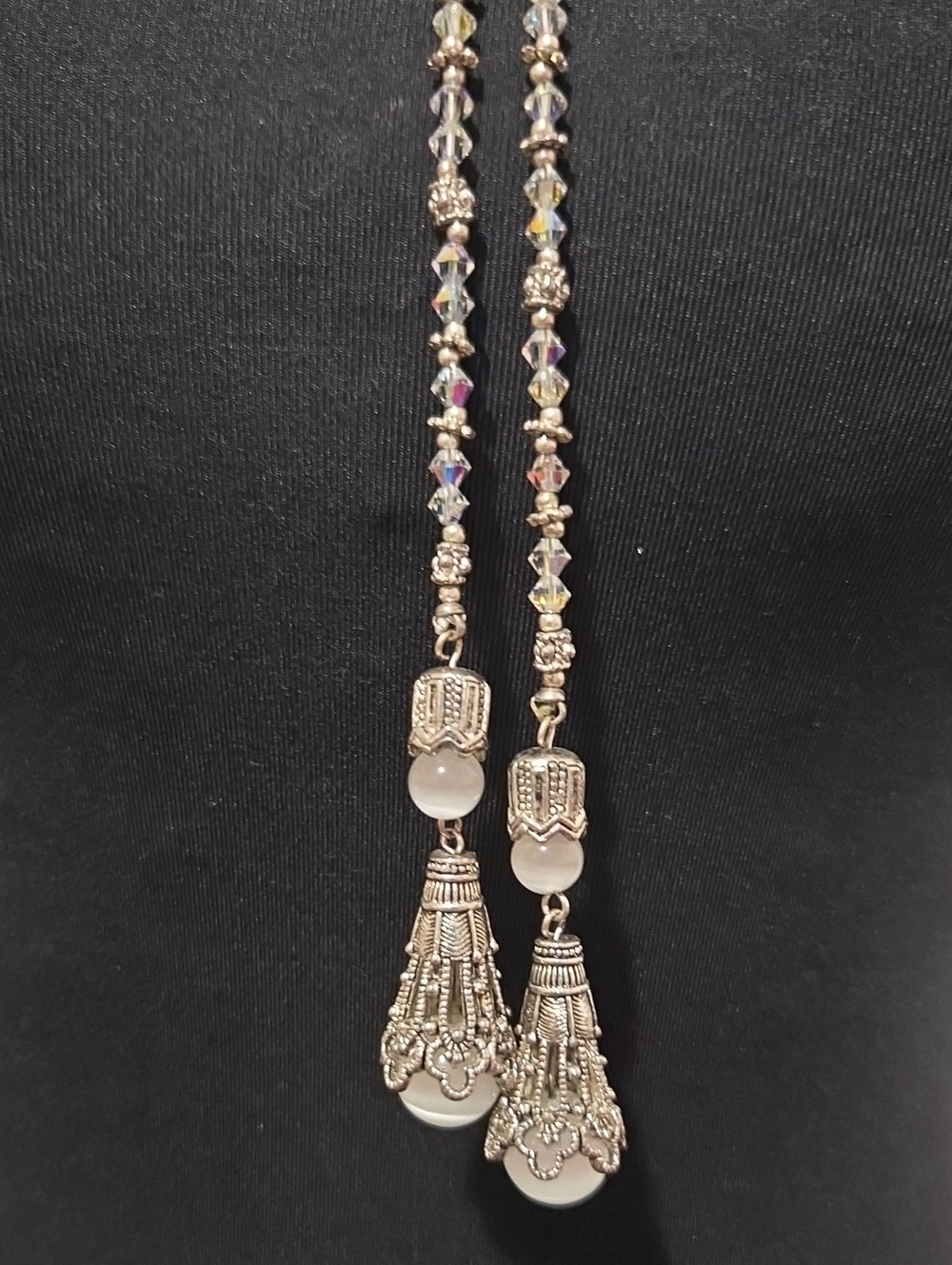 VTG Aurora Borealis And Cats Eye Open Necklace